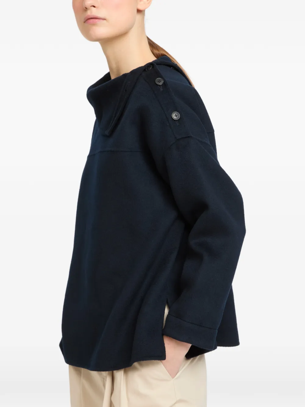 Yves Salomon Maglione asimmetrico - Blu