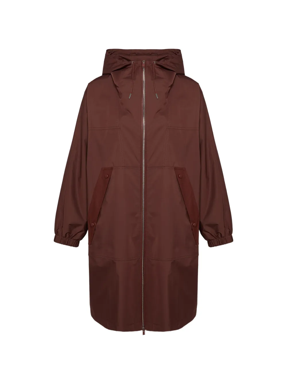 Yves Salomon hooded coat - Marrone