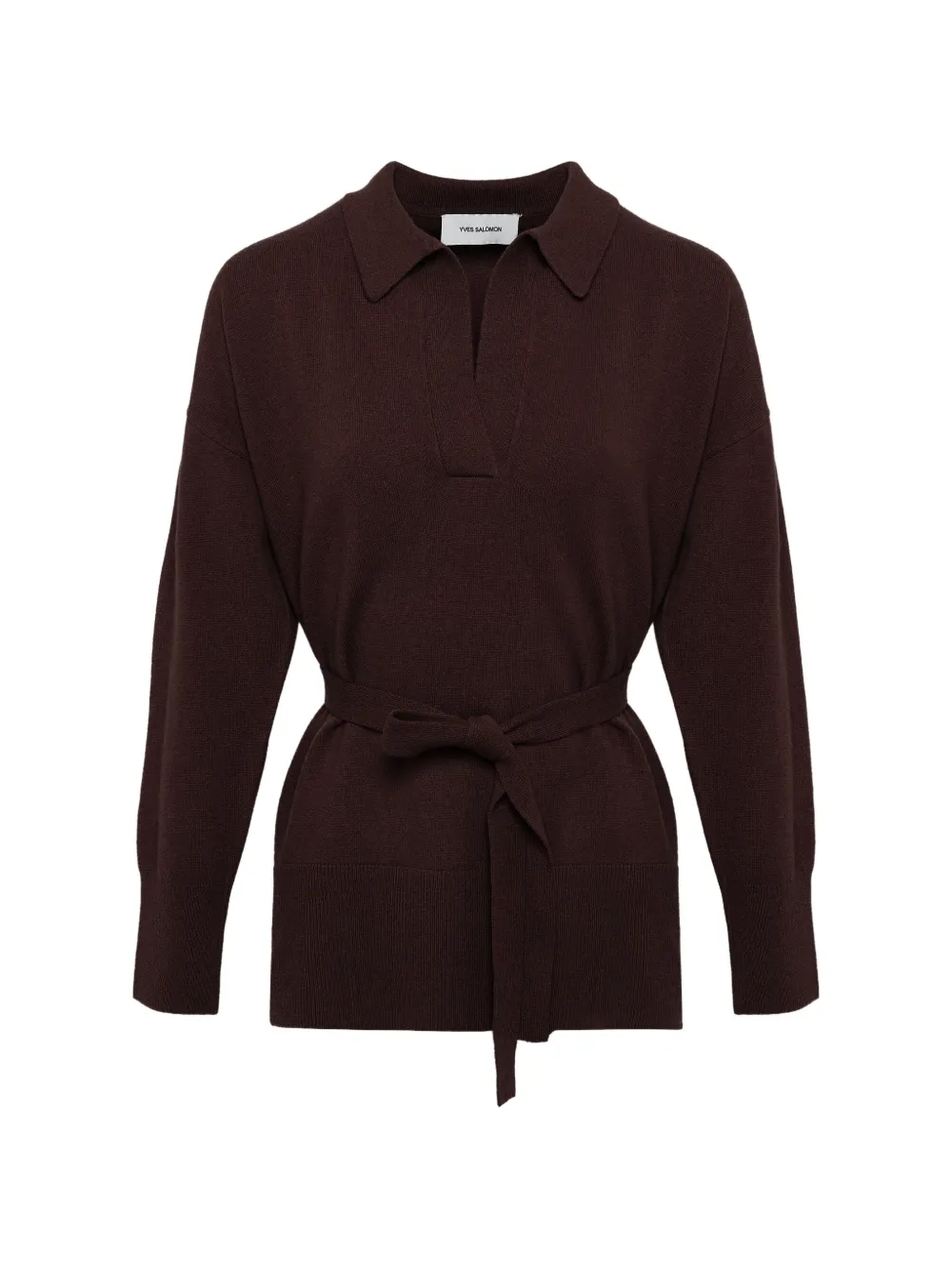Yves Salomon tie-waist sweater - Marrone