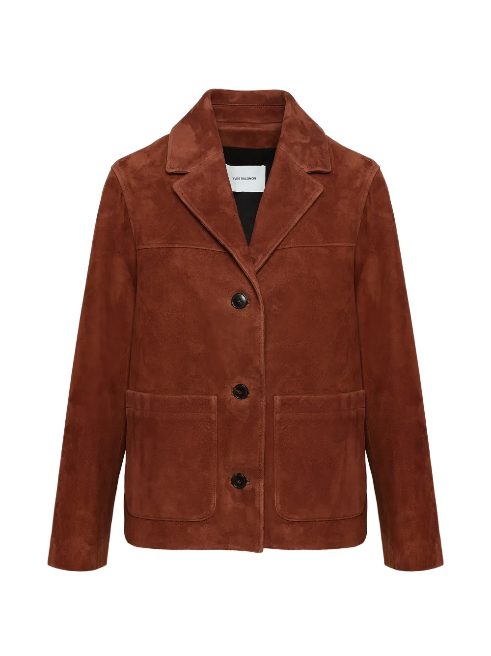 Yves Salomon button suede jacket - Braun