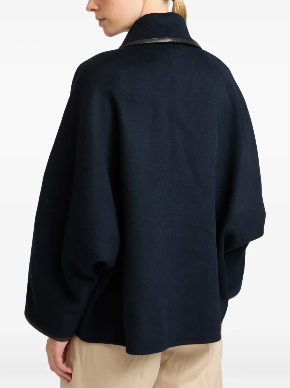 Yves Salomon Mantel met dubbele rij knopen Blauw