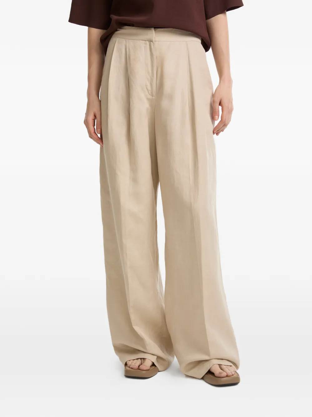 Yves Salomon Palazzo plooibroek Beige