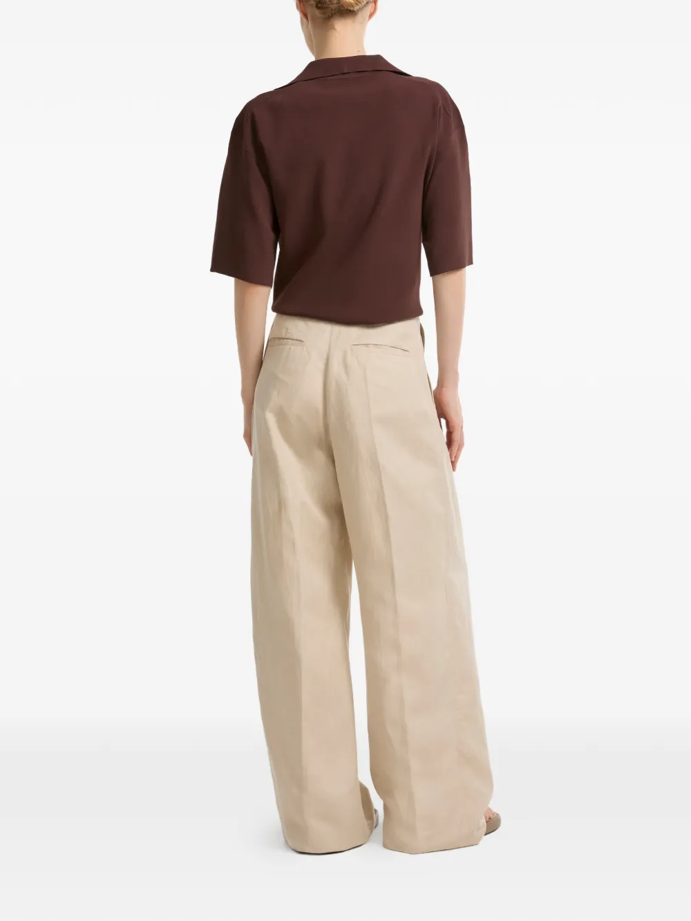Yves Salomon Palazzo plooibroek Beige
