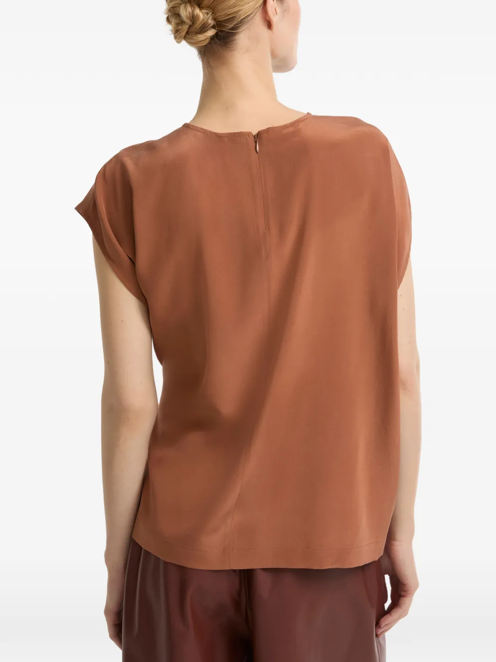 Yves Salomon Top met strikdetail Bruin