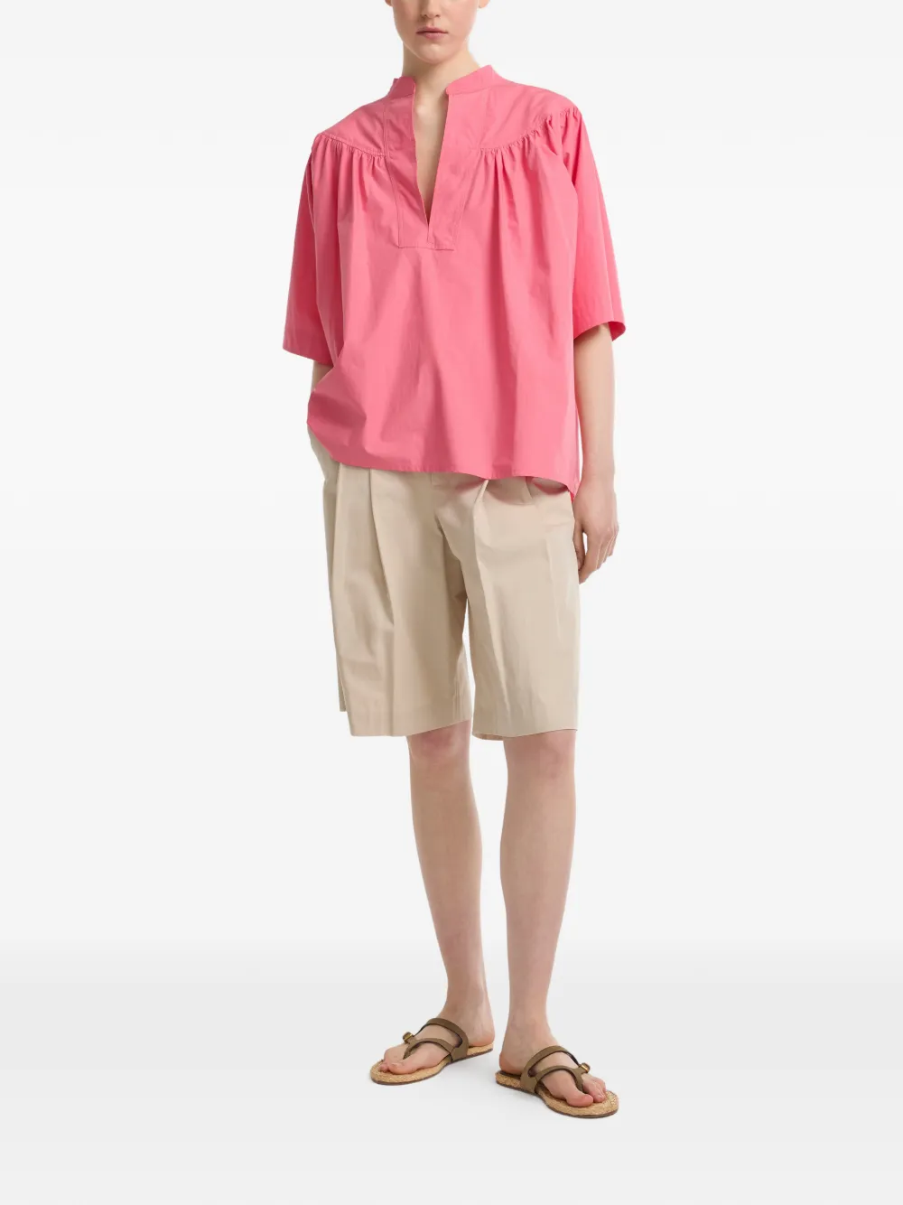 Yves Salomon Blouse met V-hals Roze