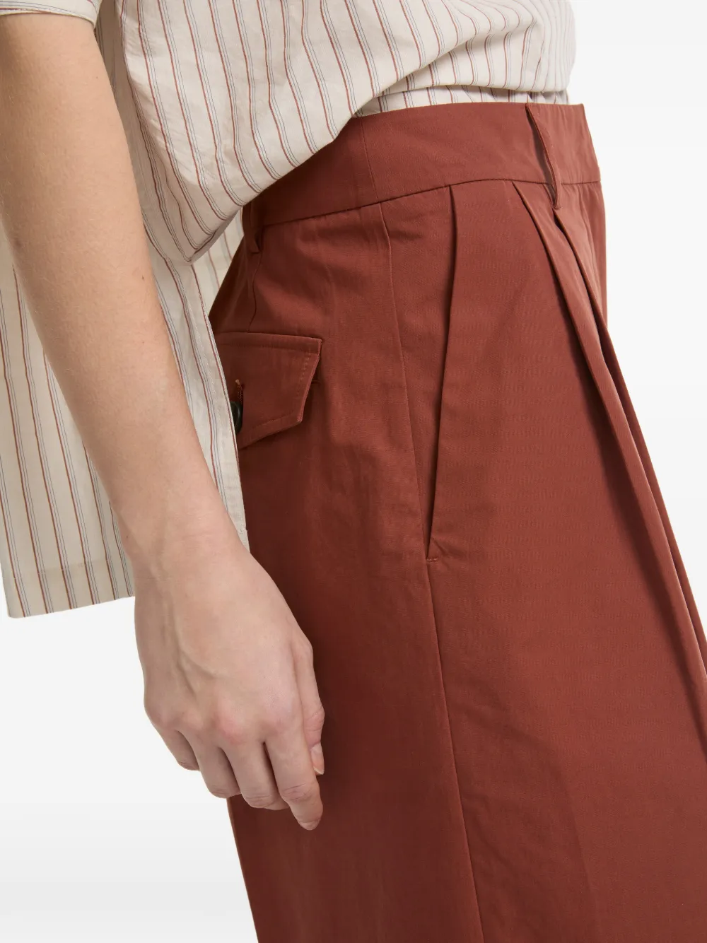Yves Salomon Geplooide katoenen bermuda shorts Bruin