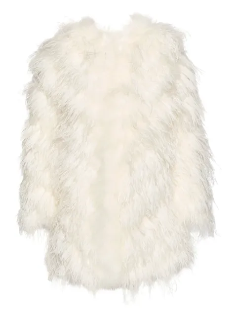 Yves Salomon feather long-sleeve coat