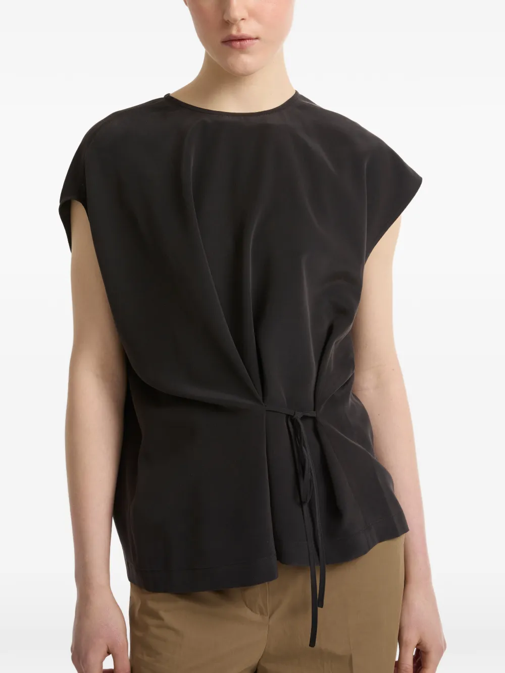 Yves Salomon Top met strikdetail Zwart