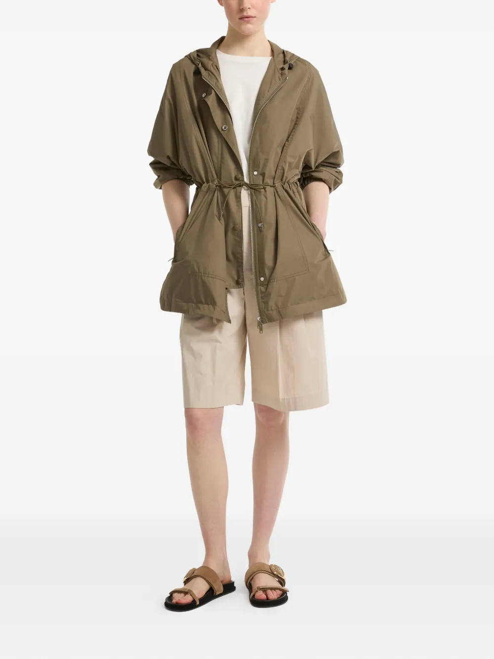  Yves Salomon Hooded Jacket - Green 