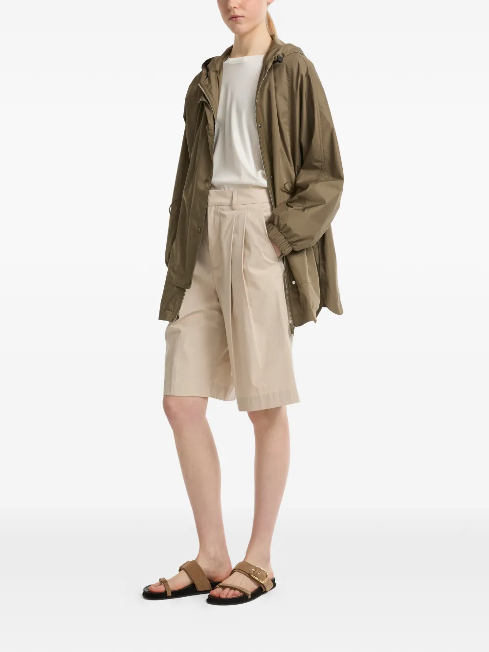  Yves Salomon Hooded Jacket - Green 