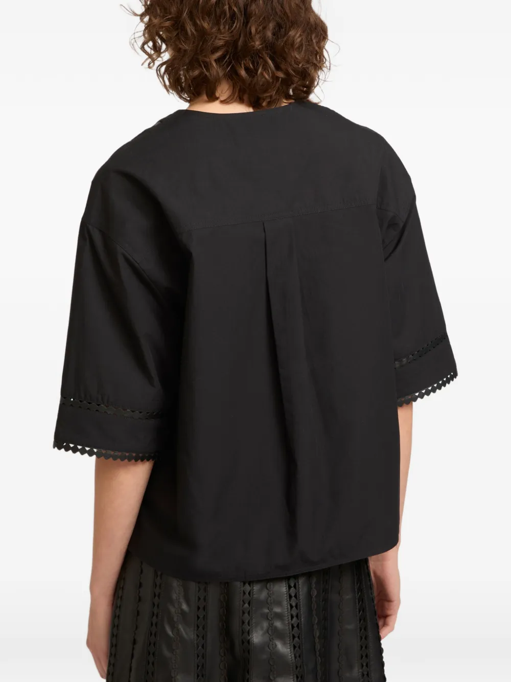 Yves Salomon Blouse met korte mouwen Zwart