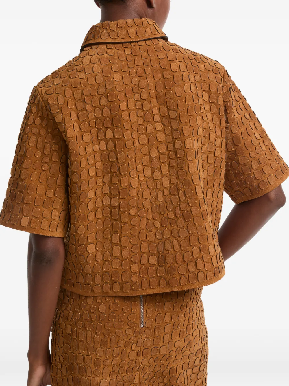 Yves Salomon Blouse met korte mouwen Bruin