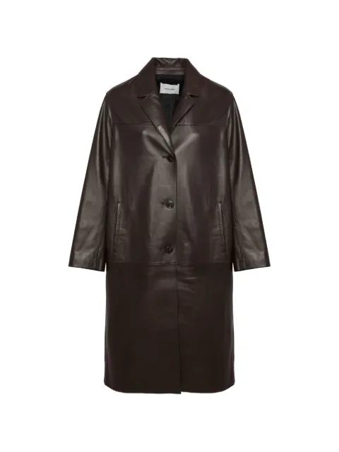 Yves Salomon straight leather coat