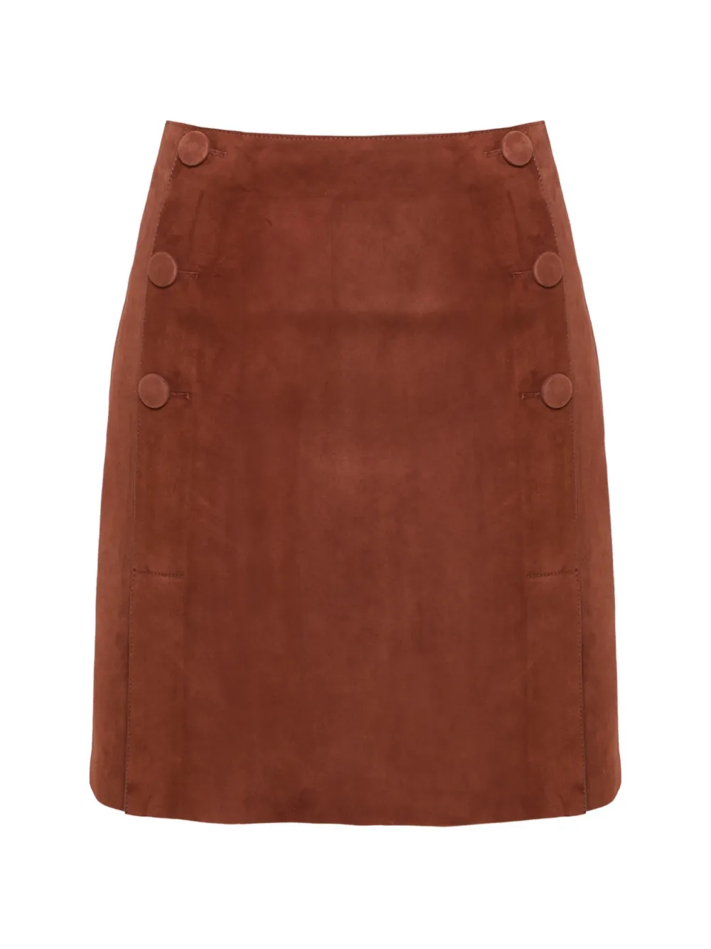Yves Salomon Minigonna con bottoni - Marrone