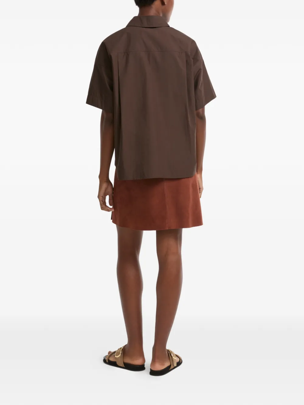 Yves Salomon Dubbelzijdige mini-rok met knopen Bruin