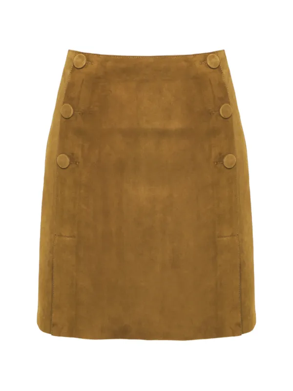 Yves Salomon Buttons Double-sided Mini Skirt in Brown