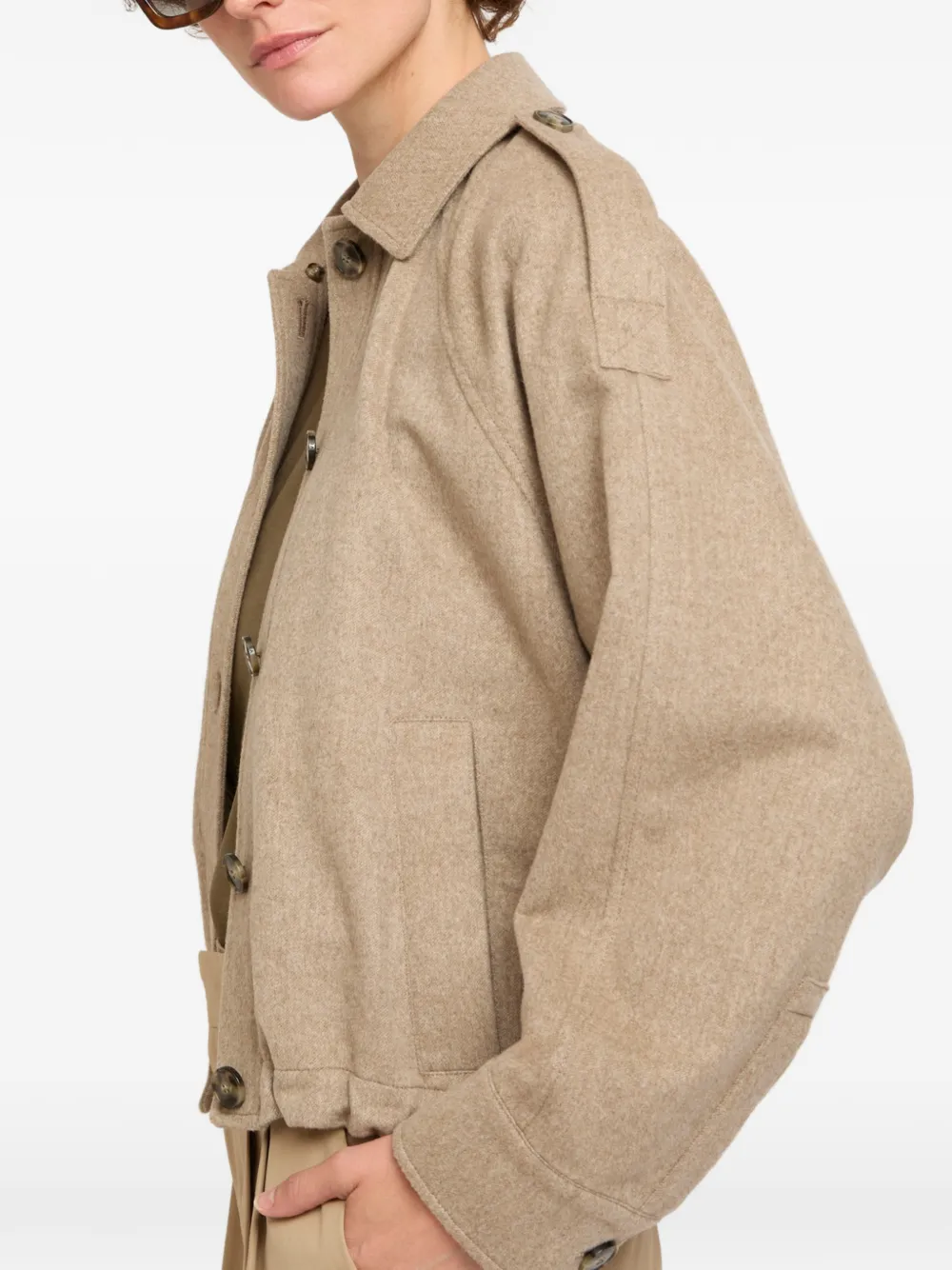 Yves Salomon Kasjmier jack met knopen Beige