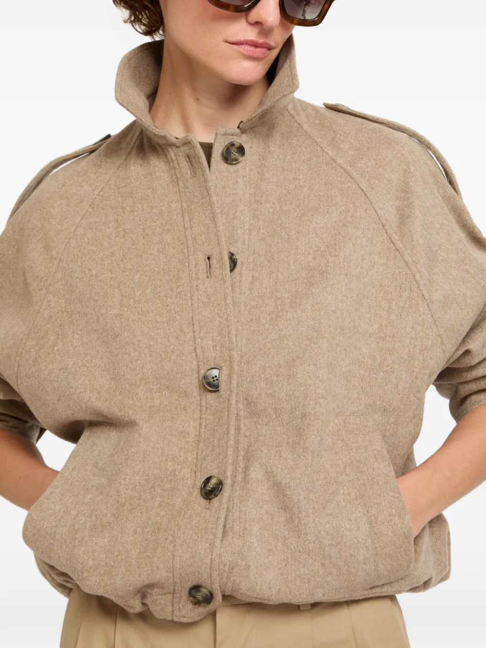 Yves Salomon Kasjmier jack met knopen Beige