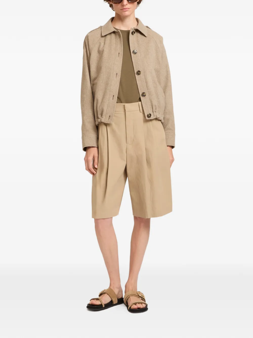 Yves Salomon Kasjmier jack met knopen Beige