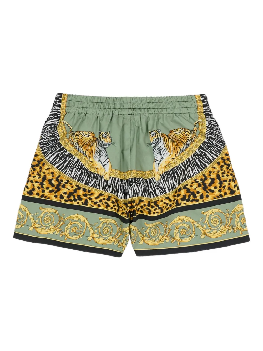 Versace Kids Wild Cats printed shorts - Verde