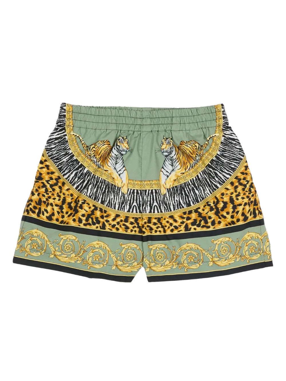 Versace Kids Wild Cats printed shorts - Verde