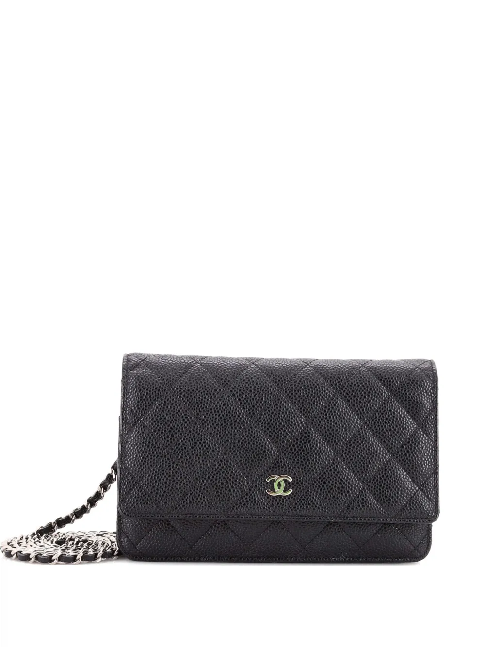 CHANEL Pre-Owned Wallet on Chain Quilted Caviar crossbody bag - Nero
