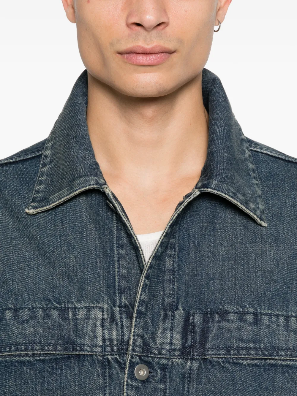 Jil Sander Denim jack met zak Blauw