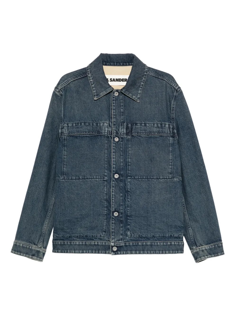 Jil Sander button pocket dnim jacket - Blu