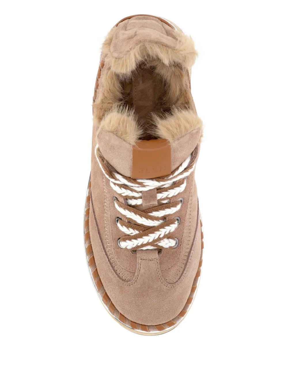 Elvio Zanon Panto Snow fur platform sneakers Bruin