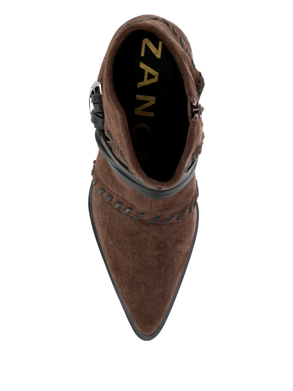 Elvio Zanon Indi Blea stitched-buckled leather ankle boots Bruin