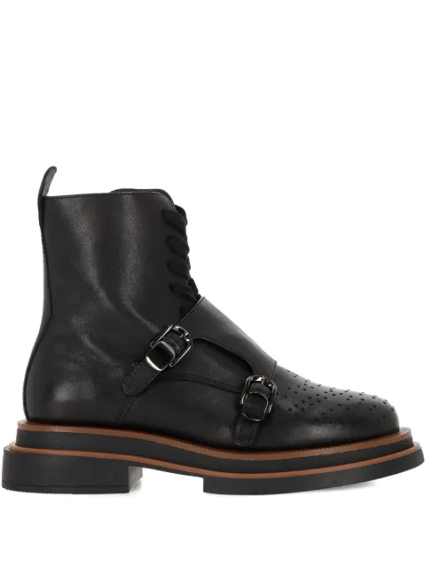 Elvio Zanon buckle perforated leather boots