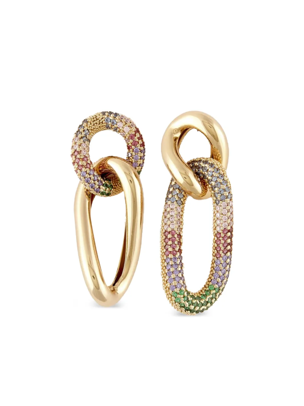 RASNA multicoloured crystal earrings - Gold
