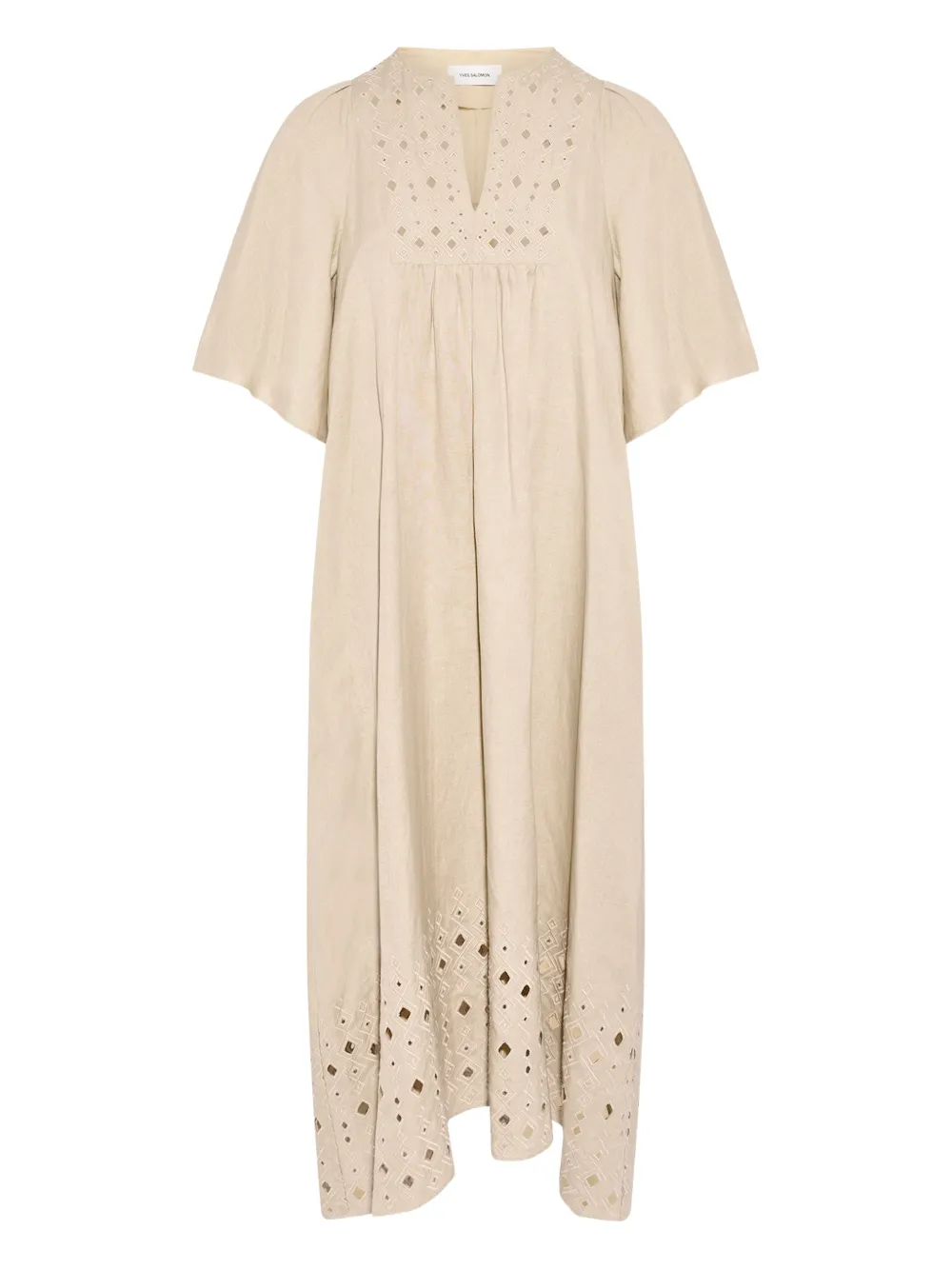 Yves Salomon Abito midi con ricamo - Toni neutri