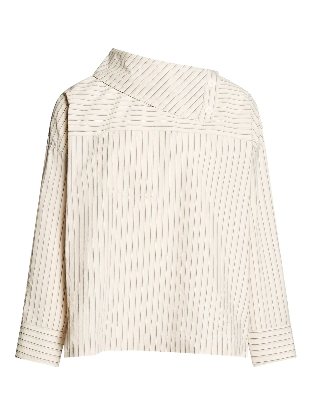 Yves Salomon asymmetric-neck poplin blouse - Neutrals