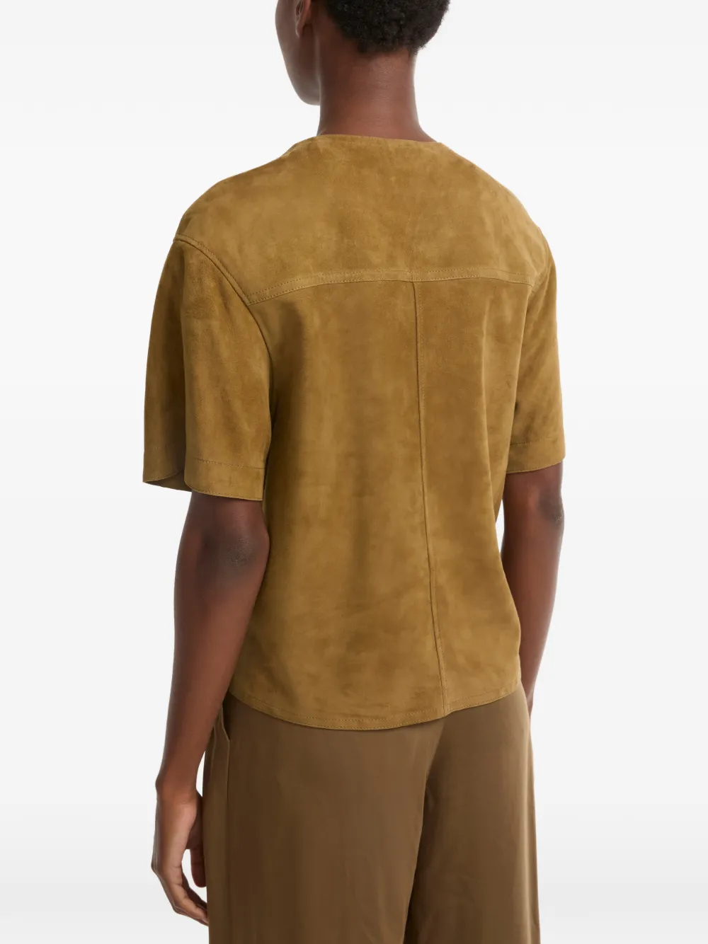Yves Salomon Dubbelzijdige blouse met V-hals Beige