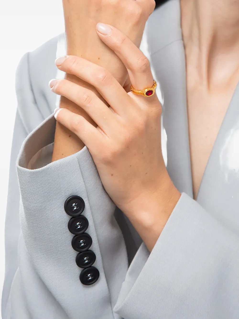 Nassimoto June oval-stone ring - Goud