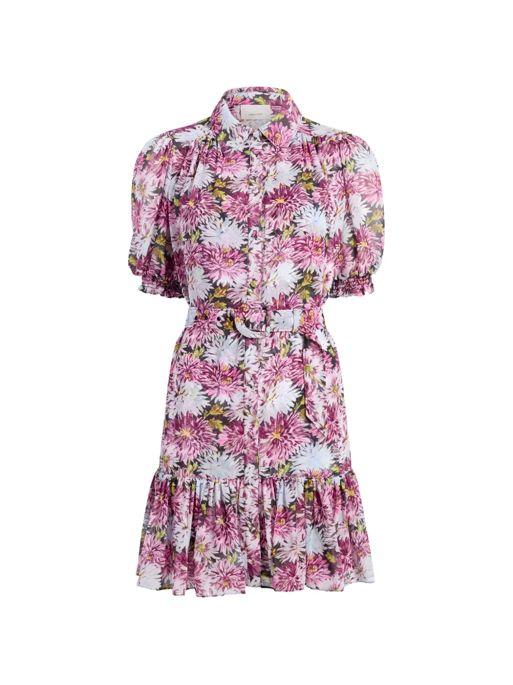Cinq A Sept dahlia print ruffled dress - Rosa