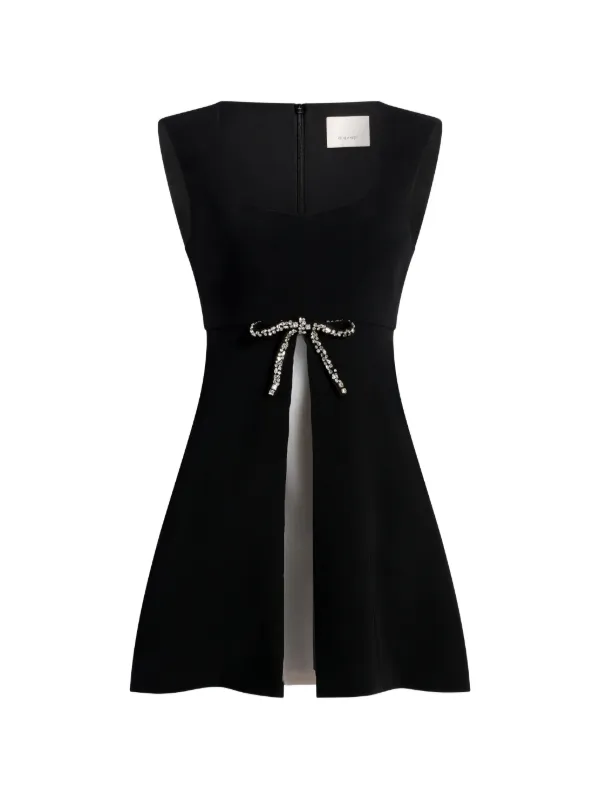 cinq a sept black dress à Jo Bow - Black/ivory on styling keeps the PROMO::QUICKDEAL Slim Bow-Back Midi Dress Color:Agave Green