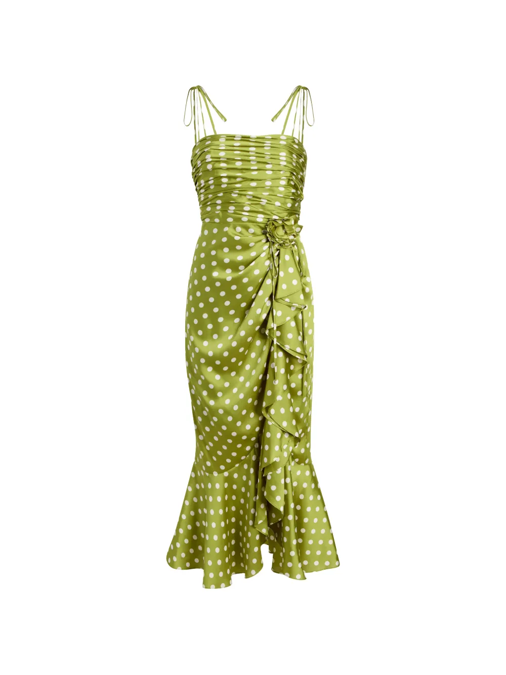 Cinq A Sept polka dot ruffled dress - Verde