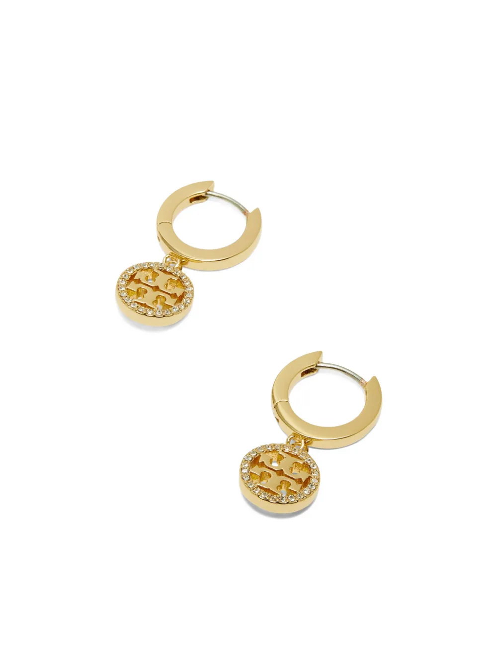 Tory Burch crystal-embellished hoop earrings - Goud