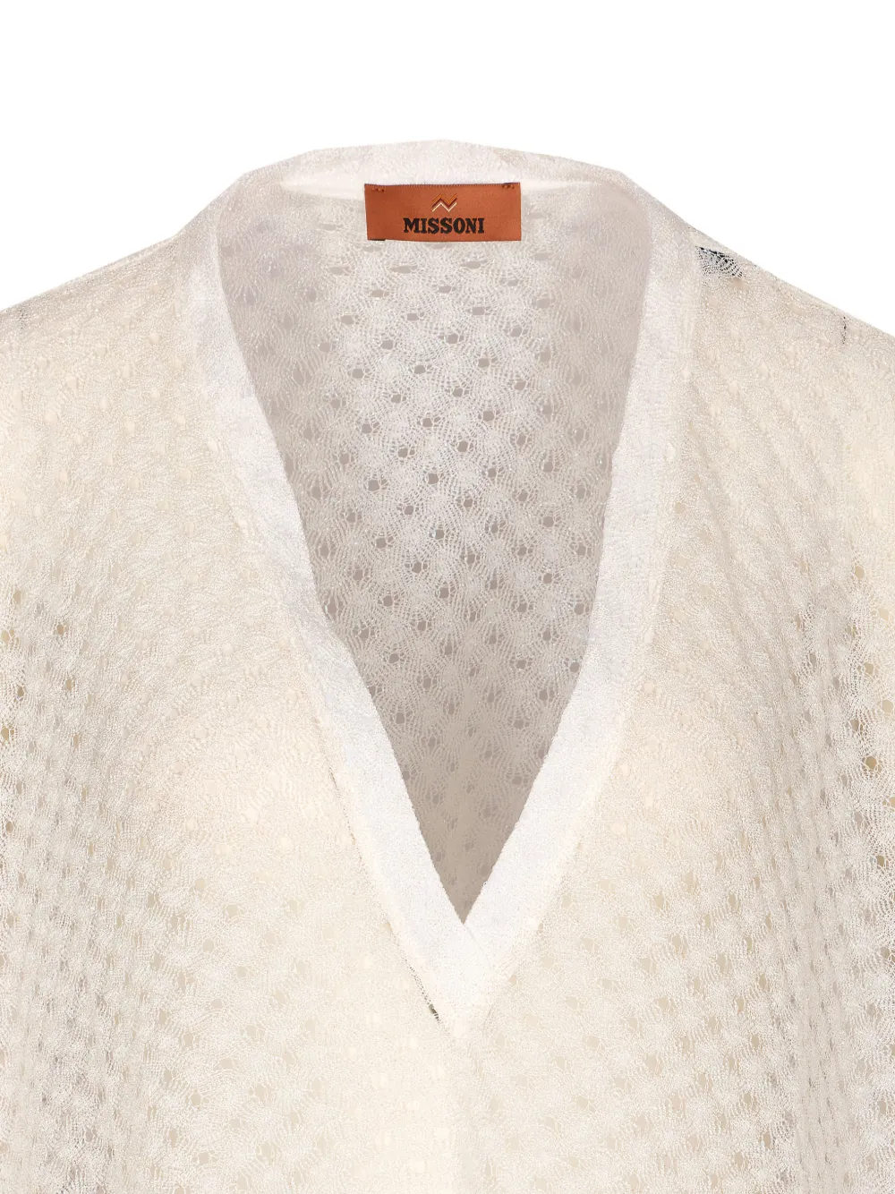 Missoni Raschel gebreide tuniek met korte mouwen en V-hals Wit