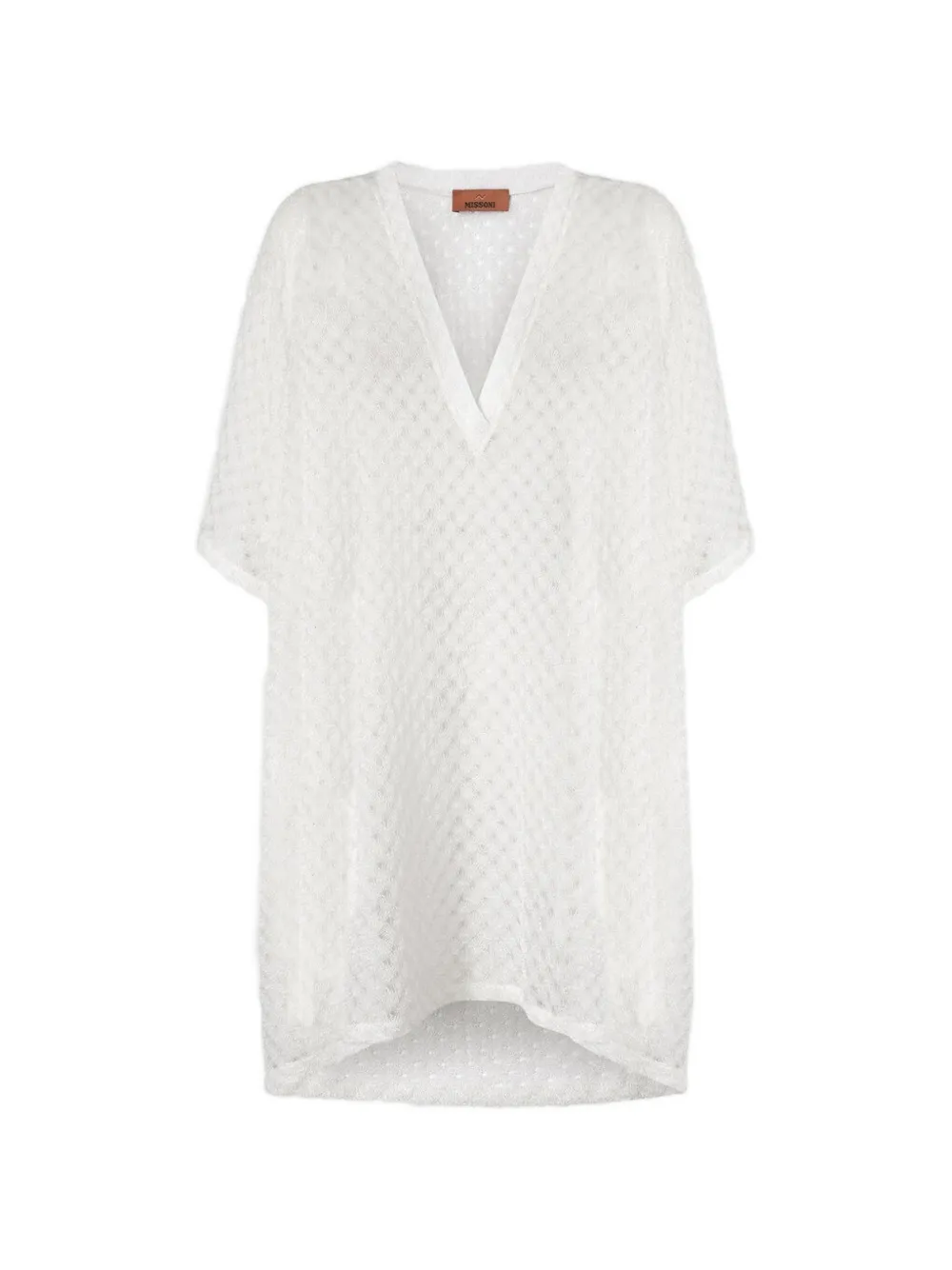 Missoni Raschel-knit V-neck short-sleeve kaftan