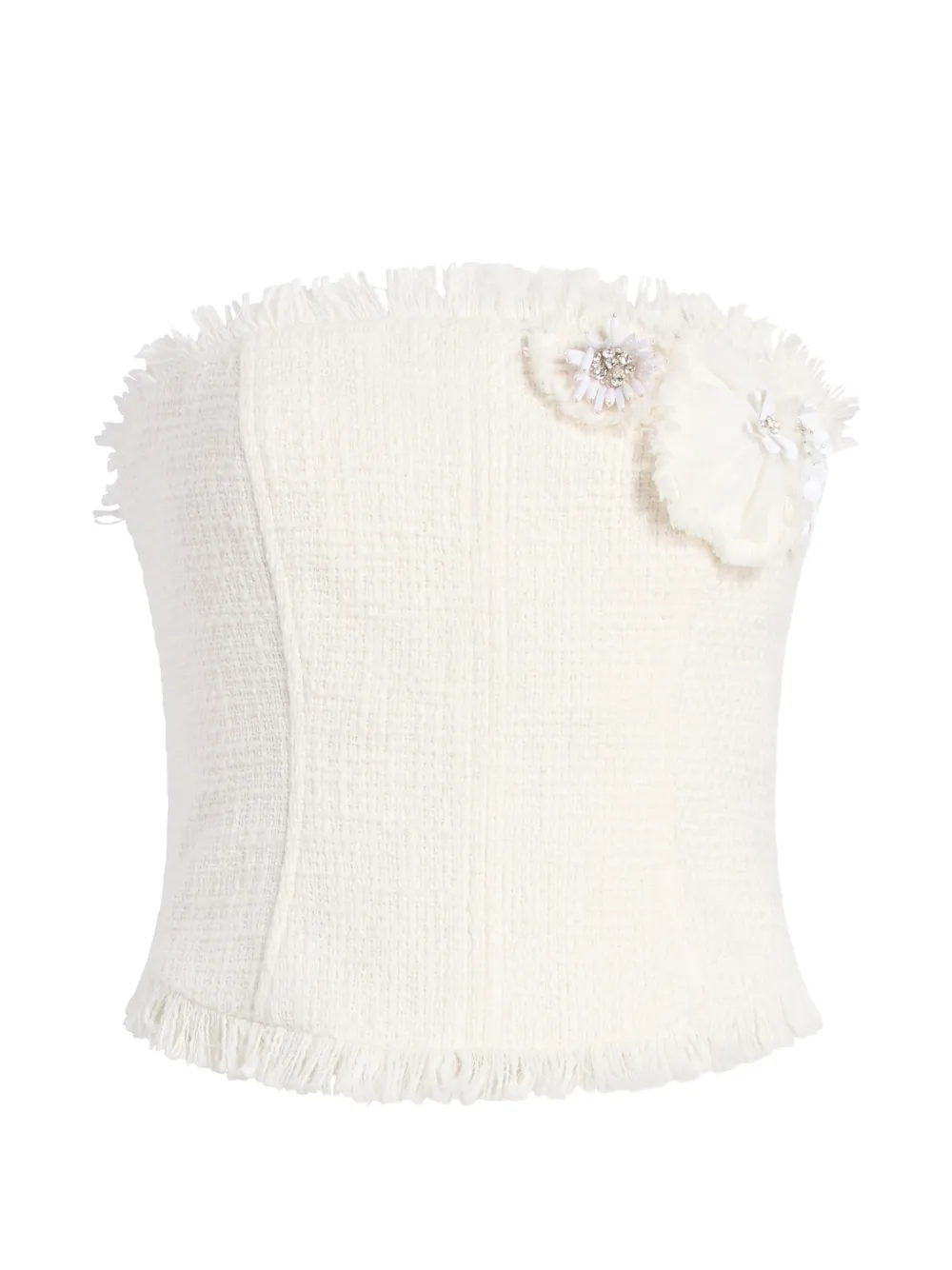 Cinq A Sept flower frilled henriette top - Bianco