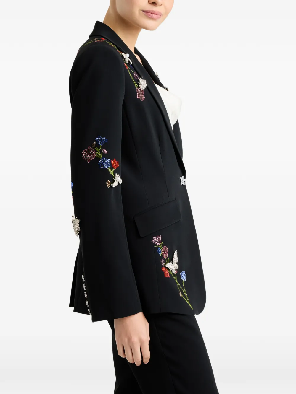 Cinq A Sept Cheyenne blazer verfraaid met bloemen Zwart