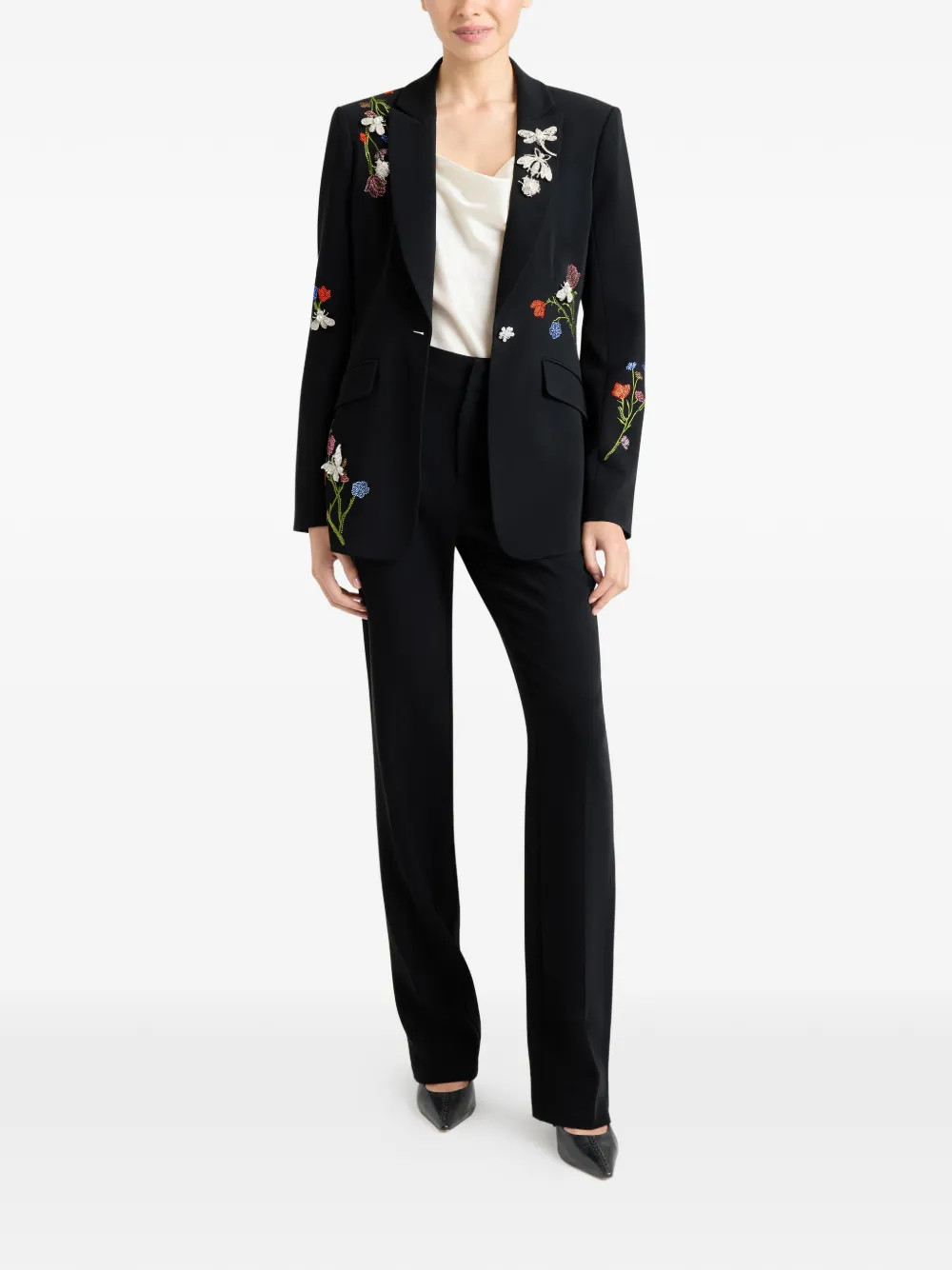 Cinq A Sept Cheyenne blazer verfraaid met bloemen Zwart