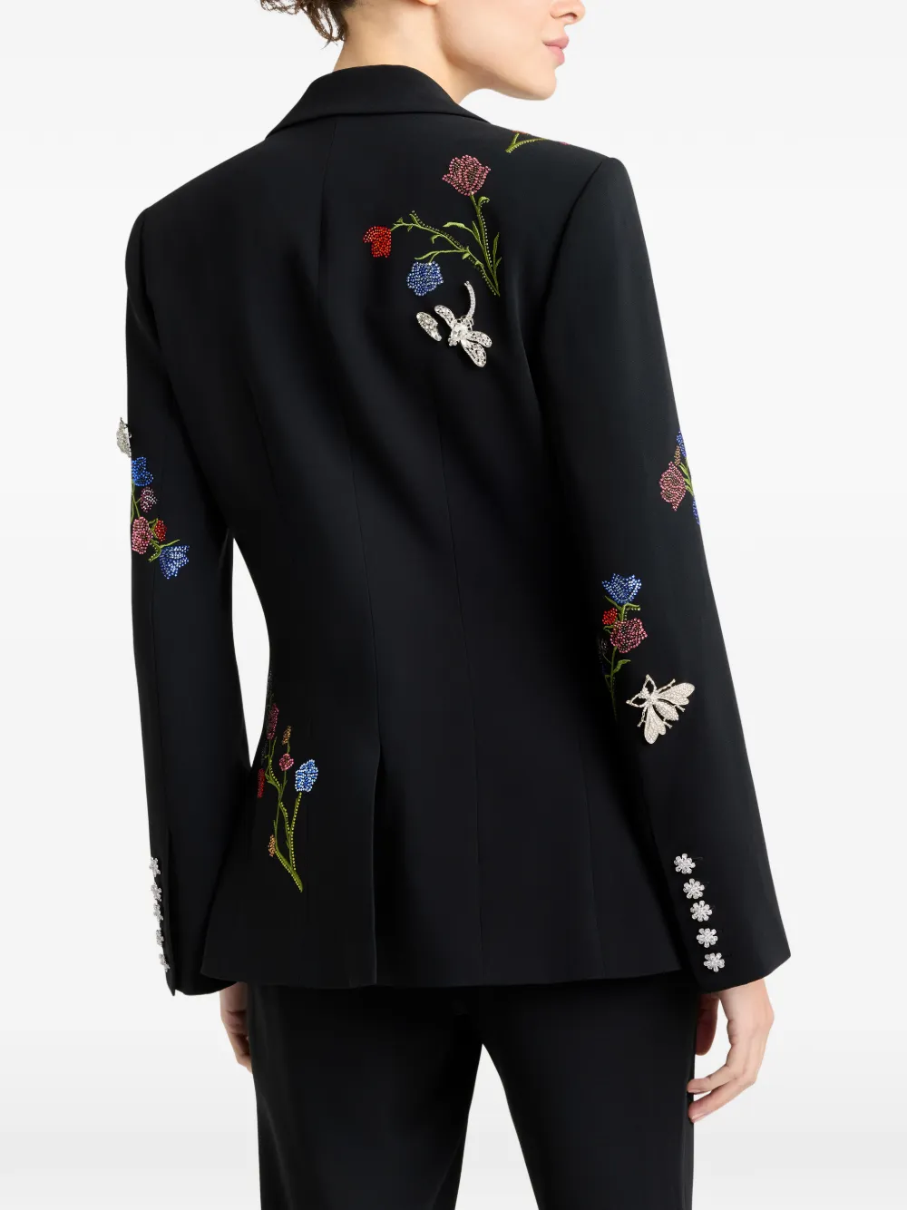 Cinq A Sept Cheyenne blazer verfraaid met bloemen Zwart