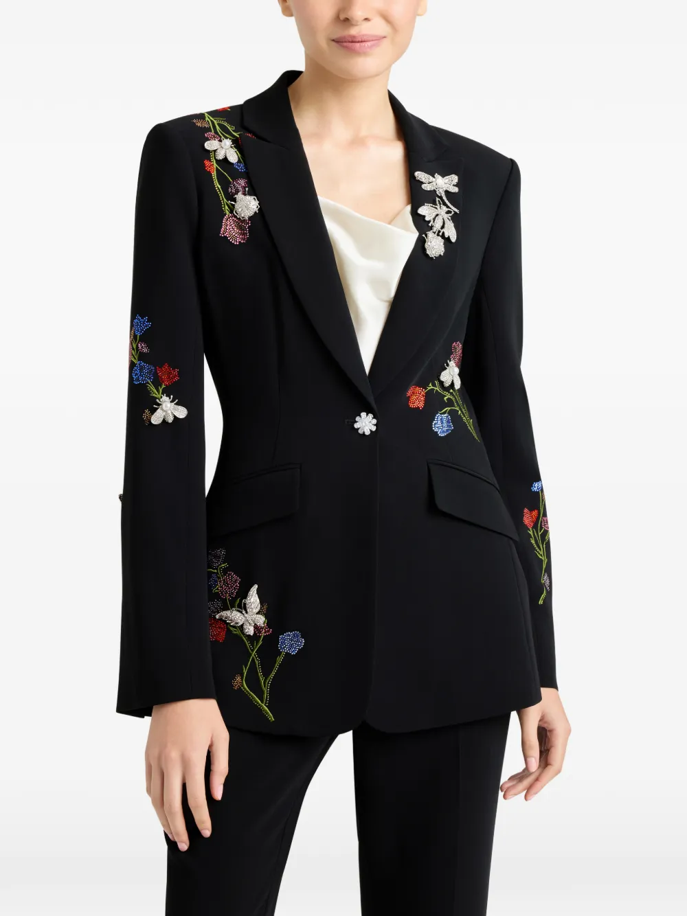 Cinq A Sept Cheyenne blazer verfraaid met bloemen Zwart