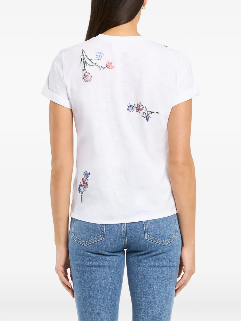 Cinq A Sept Floral Whispering Vines Bree T-shirt Wit