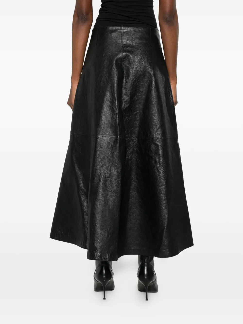 Alexander Wang Midi Circle leren rok Zwart
