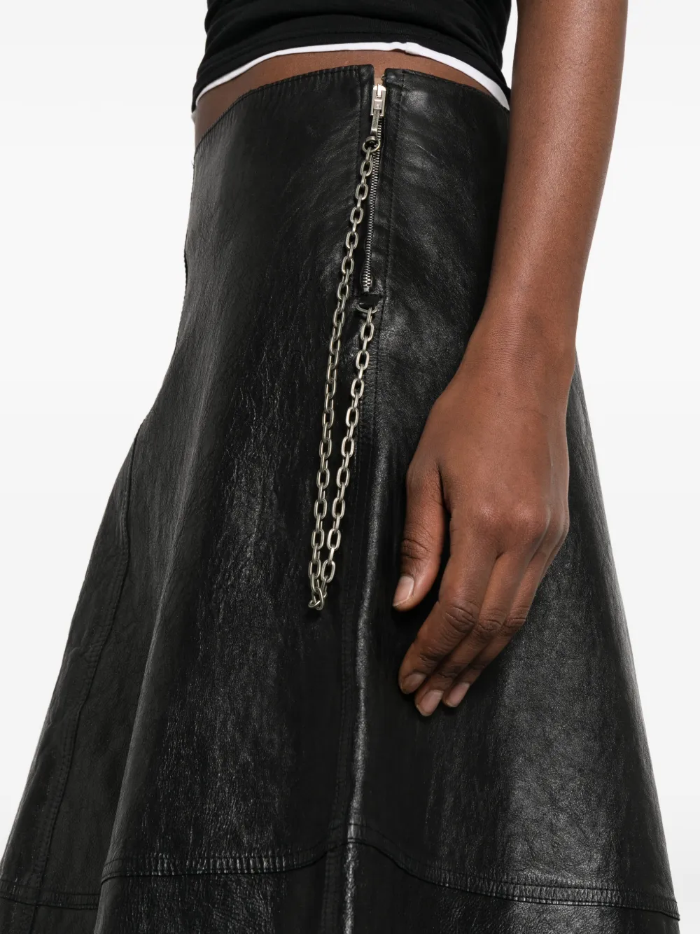 Alexander Wang Midi Circle leren rok Zwart